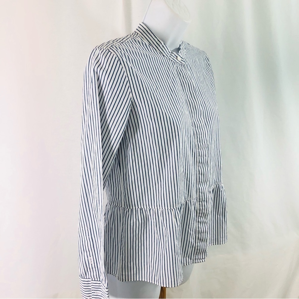 Madewell Lakeside Top Peplum Striped XS blue white - Picture 10 of 13
